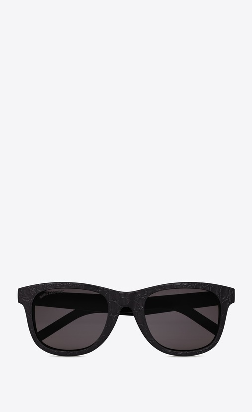 SAINT LAURENT BOLD E Classic 51 black crocodile-effect leather sunglasses a_V4